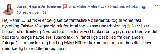 feedback på underholdning